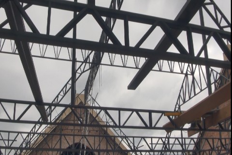 Continua a troca da cobertura/telhado na Igreja Matriz de Porto União, Paróquia Nossa Senhora das Vitórias