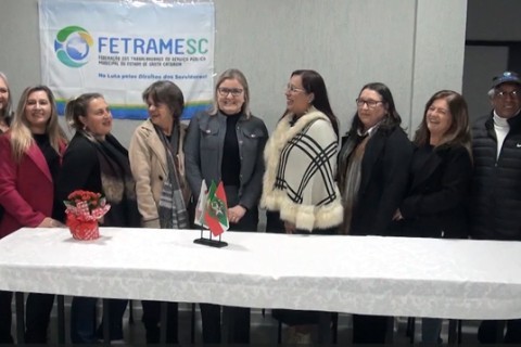 Posse da nova diretoria do Sindicato de Funcionários Públicos Municipais de Porto União, Irineópolis e Matos Costa