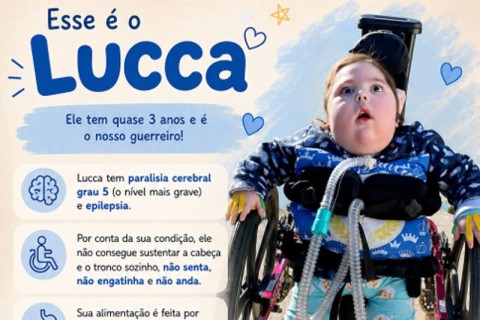 Promoção em prol do Garoto LUCCA que tem paralisia cerebral de nível mais grave