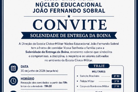 Escola Cívico Militar Núcleo Educacional João Fernando Sobral realiza Solenidade de Entrega da Boina