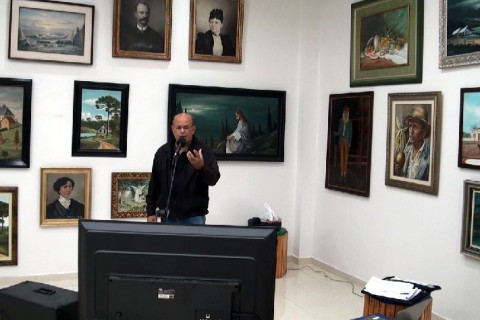 Projeto Músicas e Telas realizado na noite de terça feira, 14 de abril de 2026 das 19hs até 20hs no Museu Histórico prof. Aniz Domingos.